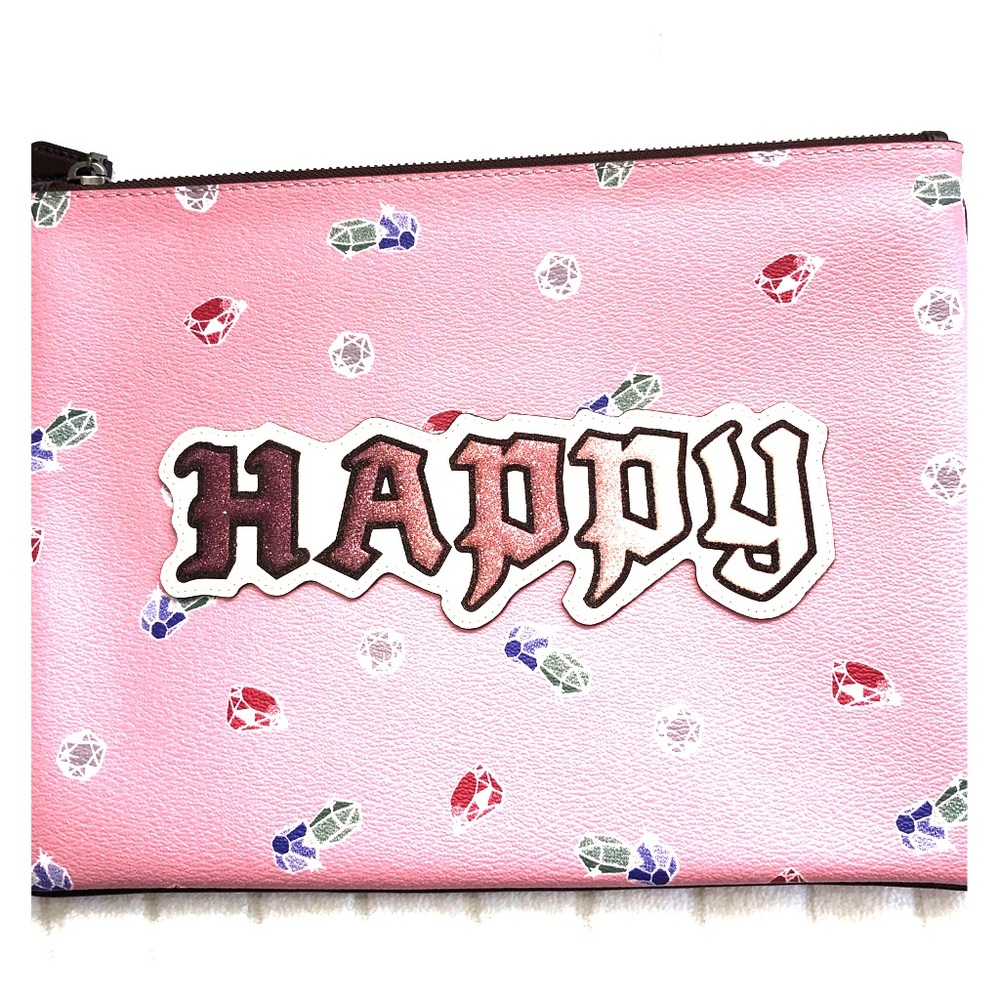 Coach X Happy Large Canvas Pouch Clutch/wristlet